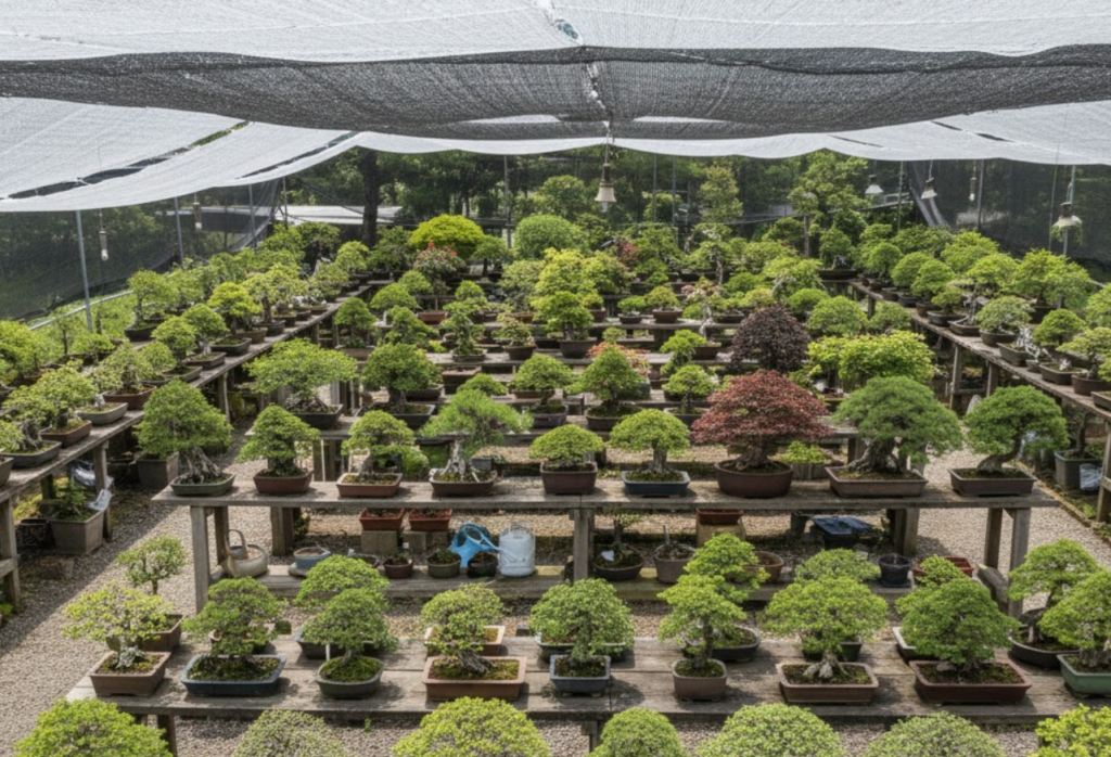 寒冷紗を設置した風景