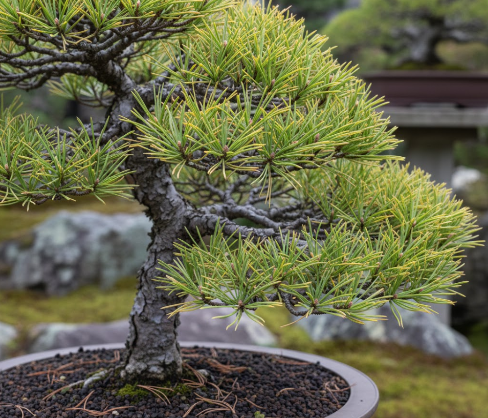 古葉がついている五葉松