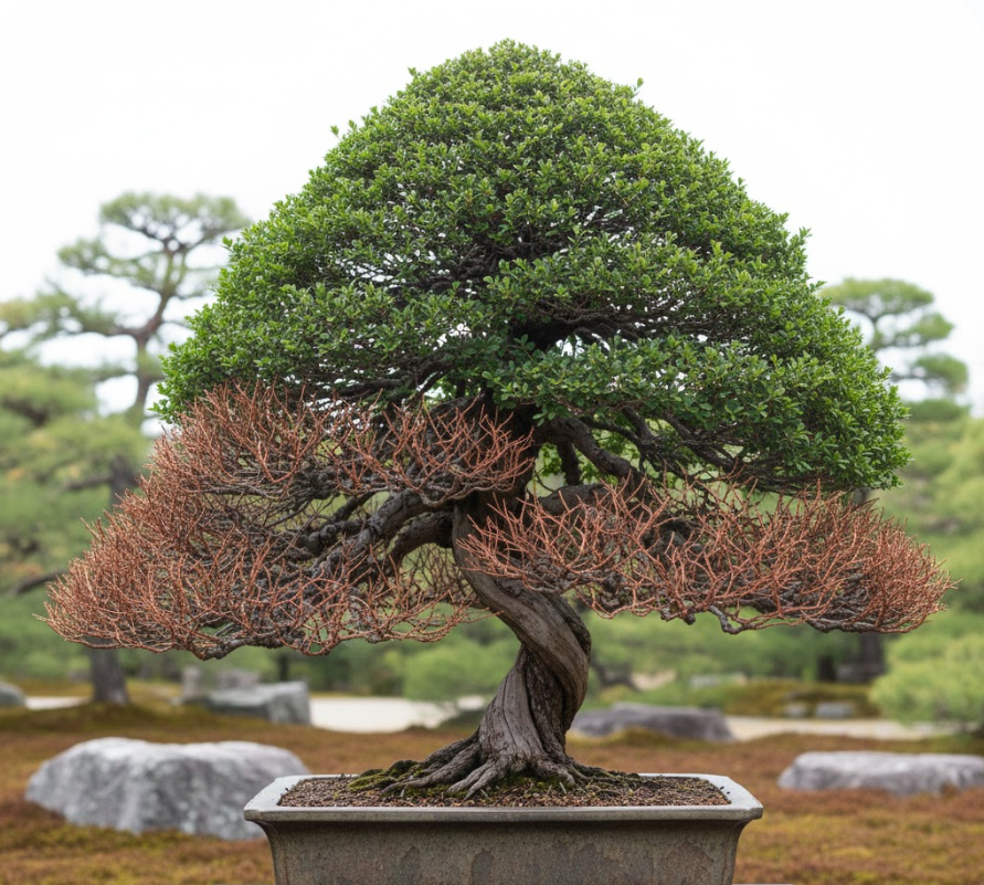 下枯れした八房杉盆栽