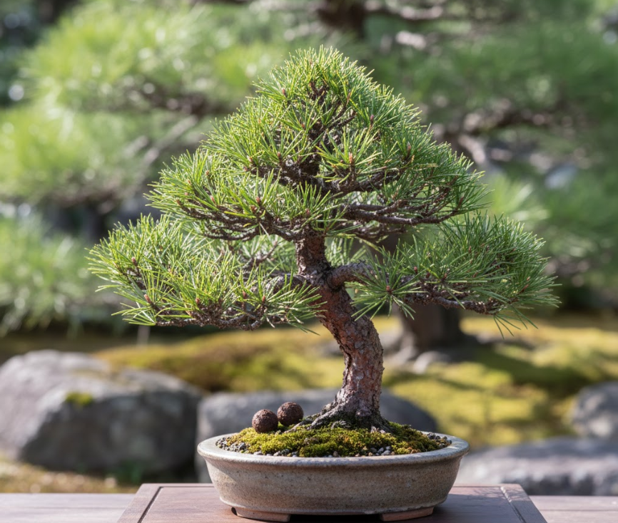 玉肥を置いている赤石五葉松