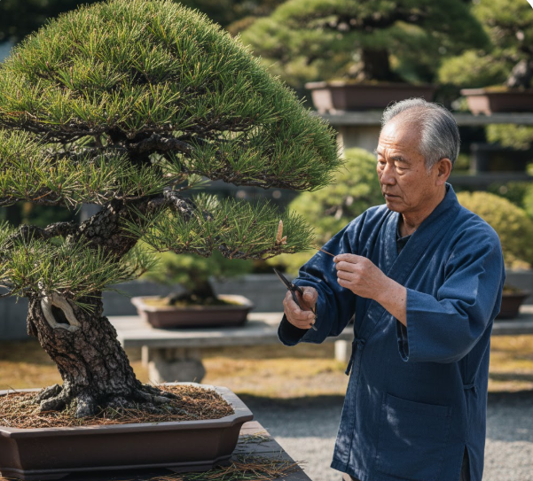 黒松の剪定風景