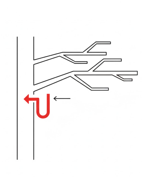 ①内向き枝・逆さ枝