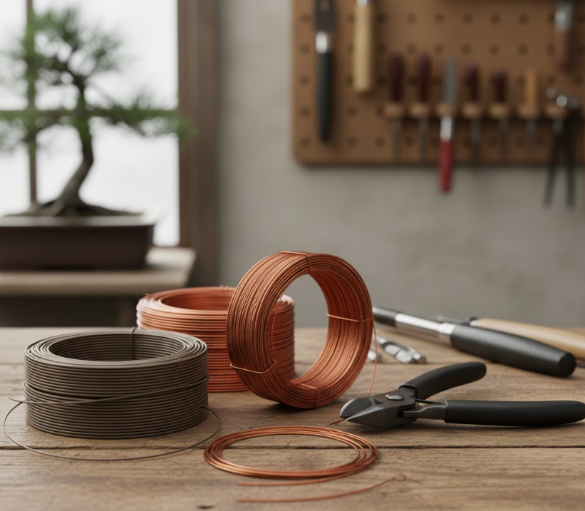 盆栽の針金掛け