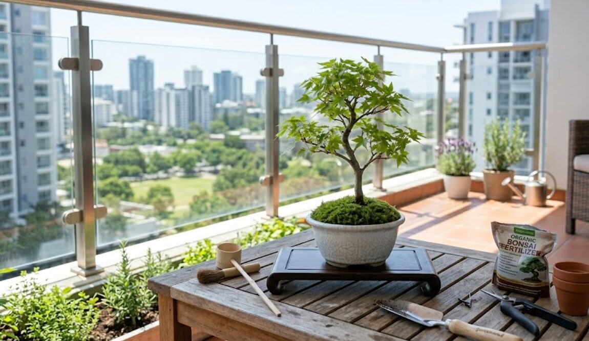 バルコニーで育てる盆栽