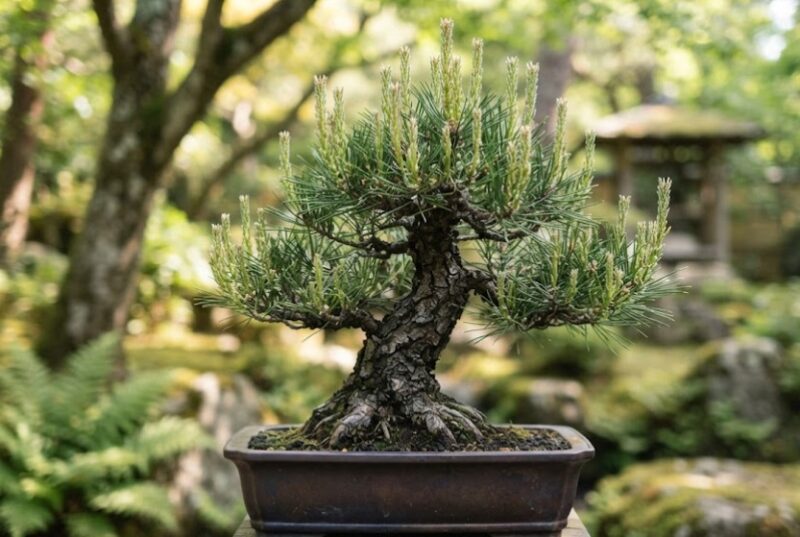 上下で芽の勢いが違う様子